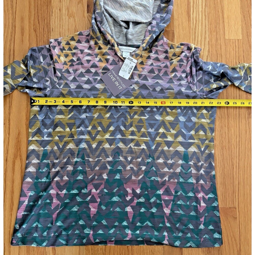 Christopher & Banks Hoodie Women’s XL Multicolor Geometric Lightweight Retro NWT - Picture 5 of 9